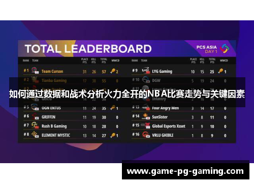 如何通过数据和战术分析火力全开的NBA比赛走势与关键因素